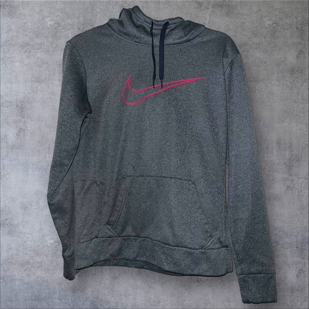 Nike Gray Hoodie‎ with Pink Swoosh